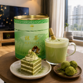 Matcha powder 80 g with matcha latte and dessert