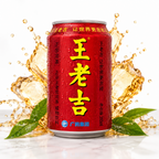 Wang Lao Ji herbal tea 310 ml can with iced tea splash